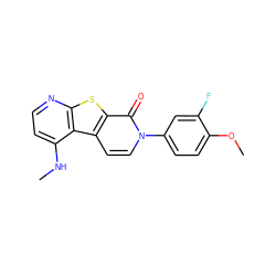 CNc1ccnc2sc3c(=O)n(-c4ccc(OC)c(F)c4)ccc3c12 ZINC000035279743