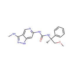 CNc1n[nH]c2cc(NC(=O)N[C@](C)(COC)c3ccccc3)ncc12 ZINC001772640126