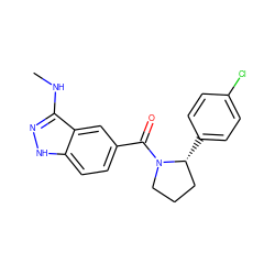 CNc1n[nH]c2ccc(C(=O)N3CCC[C@H]3c3ccc(Cl)cc3)cc12 ZINC001772580000