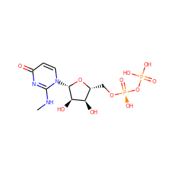 CNc1nc(=O)ccn1[C@@H]1O[C@H](CO[P@@](=O)(O)OP(=O)(O)O)[C@@H](O)[C@H]1O ZINC000071296710