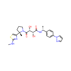 CNc1nc([C@]2(C)CCCN2C(=O)[C@H](O)[C@@H](O)C(=O)N[C@H](C)c2ccc(-n3cccn3)cc2)cs1 ZINC000071341234