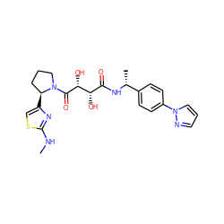 CNc1nc([C@H]2CCCN2C(=O)[C@H](O)[C@@H](O)C(=O)N[C@H](C)c2ccc(-n3cccn3)cc2)cs1 ZINC000071418524