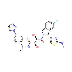 CNc1nc([C@H]2c3cc(F)ccc3CN2C(=O)[C@H](O)[C@@H](O)C(=O)N[C@H](C)c2ccc(-n3cccn3)cc2)cs1 ZINC000071341474