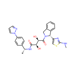 CNc1nc([C@H]2c3ccccc3CN2C(=O)[C@H](O)[C@@H](O)C(=O)N[C@H](C)c2ccc(-n3cccn3)cc2)cs1 ZINC000043101626