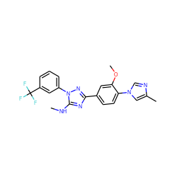 CNc1nc(-c2ccc(-n3cnc(C)c3)c(OC)c2)nn1-c1cccc(C(F)(F)F)c1 ZINC000141473704