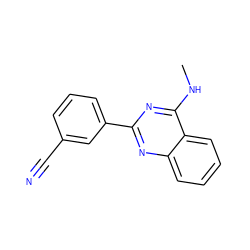 CNc1nc(-c2cccc(C#N)c2)nc2ccccc12 ZINC000004239312