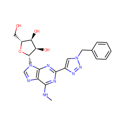 CNc1nc(-c2cn(Cc3ccccc3)nn2)nc2c1ncn2[C@@H]1O[C@H](CO)[C@@H](O)[C@H]1O ZINC000034800841