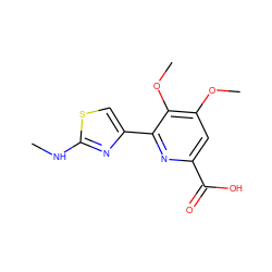 CNc1nc(-c2nc(C(=O)O)cc(OC)c2OC)cs1 ZINC000000023638