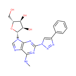 CNc1nc(-n2cc(-c3ccccc3)nn2)nc2c1ncn2[C@@H]1O[C@H](CO)[C@@H](O)[C@H]1O ZINC000034800830