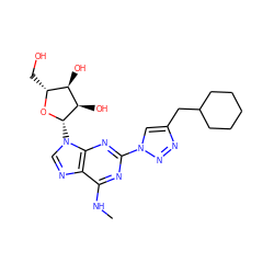 CNc1nc(-n2cc(CC3CCCCC3)nn2)nc2c1ncn2[C@@H]1O[C@H](CO)[C@@H](O)[C@H]1O ZINC000035075341