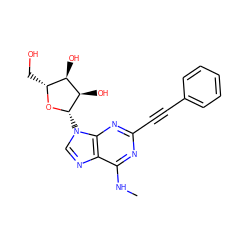 CNc1nc(C#Cc2ccccc2)nc2c1ncn2[C@@H]1O[C@H](CO)[C@@H](O)[C@H]1O ZINC000013475052