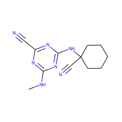 CNc1nc(C#N)nc(NC2(C#N)CCCCC2)n1 ZINC000096924100