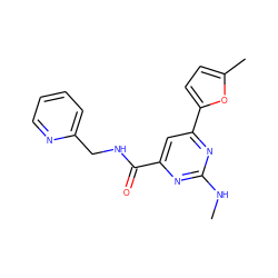 CNc1nc(C(=O)NCc2ccccn2)cc(-c2ccc(C)o2)n1 ZINC000045390043