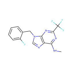 CNc1nc(C(F)(F)F)nc2c1ncn2Cc1ccccc1F ZINC000000018834