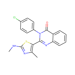 CNc1nc(C)c(-c2nc3ccccc3c(=O)n2-c2ccc(Cl)cc2)s1 ZINC000045495685