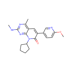 CNc1nc(C)c2cc(-c3ccc(OC)nc3)c(=O)n(C3CCCC3)c2n1 ZINC000117703796