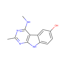CNc1nc(C)nc2[nH]c3ccc(O)cc3c12 ZINC000221386743