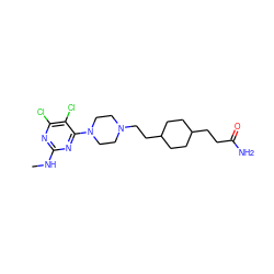 CNc1nc(Cl)c(Cl)c(N2CCN(CCC3CCC(CCC(N)=O)CC3)CC2)n1 ZINC000114958915