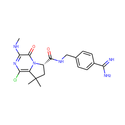 CNc1nc(Cl)c2n(c1=O)[C@H](C(=O)NCc1ccc(C(=N)N)cc1)CC2(C)C ZINC000095591522