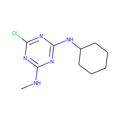 CNc1nc(Cl)nc(NC2CCCCC2)n1 ZINC000087806620