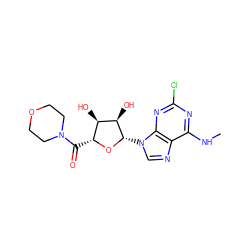 CNc1nc(Cl)nc2c1ncn2[C@@H]1O[C@H](C(=O)N2CCOCC2)[C@@H](O)[C@H]1O ZINC000096900960