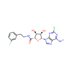 CNc1nc(Cl)nc2c1ncn2[C@@H]1O[C@H](C(=O)NCCc2cccc(F)c2)[C@@H](O)[C@H]1O ZINC000096900958