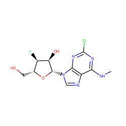 CNc1nc(Cl)nc2c1ncn2[C@@H]1O[C@H](CO)[C@@H](F)[C@H]1O ZINC000013488059