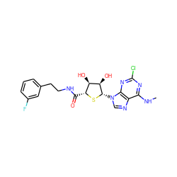 CNc1nc(Cl)nc2c1ncn2[C@@H]1S[C@H](C(=O)NCCc2cccc(F)c2)[C@@H](O)[C@H]1O ZINC000013678663