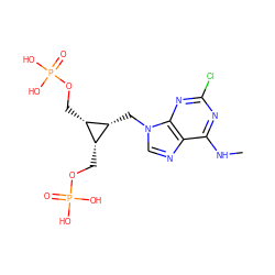 CNc1nc(Cl)nc2c1ncn2C[C@@H]1[C@H](COP(=O)(O)O)[C@@H]1COP(=O)(O)O ZINC000100892740