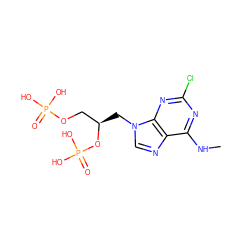 CNc1nc(Cl)nc2c1ncn2C[C@H](COP(=O)(O)O)OP(=O)(O)O ZINC000013864028