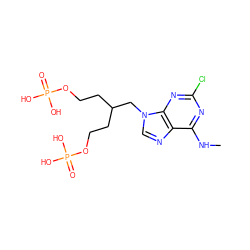 CNc1nc(Cl)nc2c1ncn2CC(CCOP(=O)(O)O)CCOP(=O)(O)O ZINC000013864027