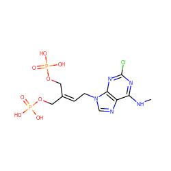 CNc1nc(Cl)nc2c1ncn2CC=C(COP(=O)(O)O)COP(=O)(O)O ZINC000013864030