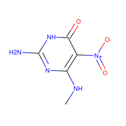 CNc1nc(N)[nH]c(=O)c1[N+](=O)[O-] ZINC000018086542