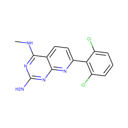 CNc1nc(N)nc2nc(-c3c(Cl)cccc3Cl)ccc12 ZINC000034845164