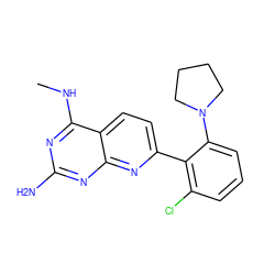 CNc1nc(N)nc2nc(-c3c(Cl)cccc3N3CCCC3)ccc12 ZINC000095564217