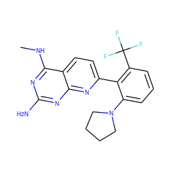 CNc1nc(N)nc2nc(-c3c(N4CCCC4)cccc3C(F)(F)F)ccc12 ZINC000095562280