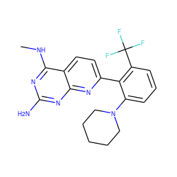 CNc1nc(N)nc2nc(-c3c(N4CCCCC4)cccc3C(F)(F)F)ccc12 ZINC000095564322