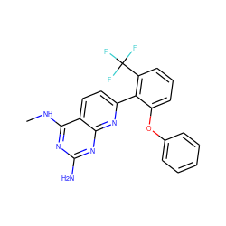 CNc1nc(N)nc2nc(-c3c(Oc4ccccc4)cccc3C(F)(F)F)ccc12 ZINC000043152356