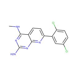 CNc1nc(N)nc2nc(-c3cc(Cl)ccc3Cl)ccc12 ZINC000095560907