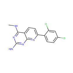 CNc1nc(N)nc2nc(-c3ccc(Cl)cc3Cl)ccc12 ZINC000034846365