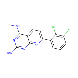 CNc1nc(N)nc2nc(-c3cccc(Cl)c3Cl)ccc12 ZINC000095562771