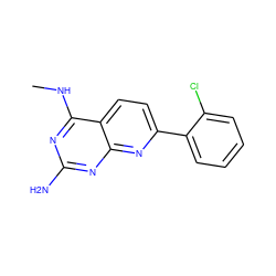 CNc1nc(N)nc2nc(-c3ccccc3Cl)ccc12 ZINC000034845942