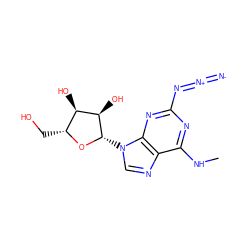 CNc1nc(N=[N+]=[N-])nc2c1ncn2[C@@H]1O[C@H](CO)[C@@H](O)[C@H]1O ZINC000034800837