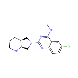 CNc1nc(N2C[C@@H]3CCCN[C@@H]3C2)nc2ccc(Cl)cc12 ZINC000040866271