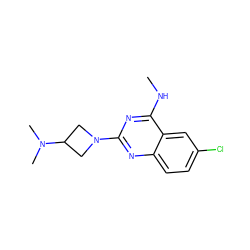 CNc1nc(N2CC(N(C)C)C2)nc2ccc(Cl)cc12 ZINC000095555911