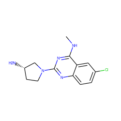 CNc1nc(N2CC[C@H](N)C2)nc2ccc(Cl)cc12 ZINC000040863555