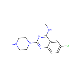 CNc1nc(N2CCN(C)CC2)nc2ccc(Cl)cc12 ZINC000045495408