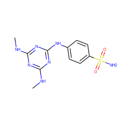 CNc1nc(NC)nc(Nc2ccc(S(N)(=O)=O)cc2)n1 ZINC000028389402