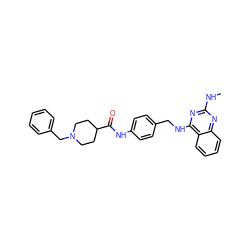 CNc1nc(NCc2ccc(NC(=O)C3CCN(Cc4ccccc4)CC3)cc2)c2ccccc2n1 ZINC000144143133