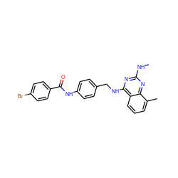 CNc1nc(NCc2ccc(NC(=O)c3ccc(Br)cc3)cc2)c2cccc(C)c2n1 ZINC000145579552